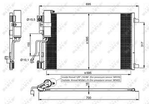 Радиатор кондиционера NRF 35974 Nissan QASHQAI  j10 (2006-2013) 92100JD50A